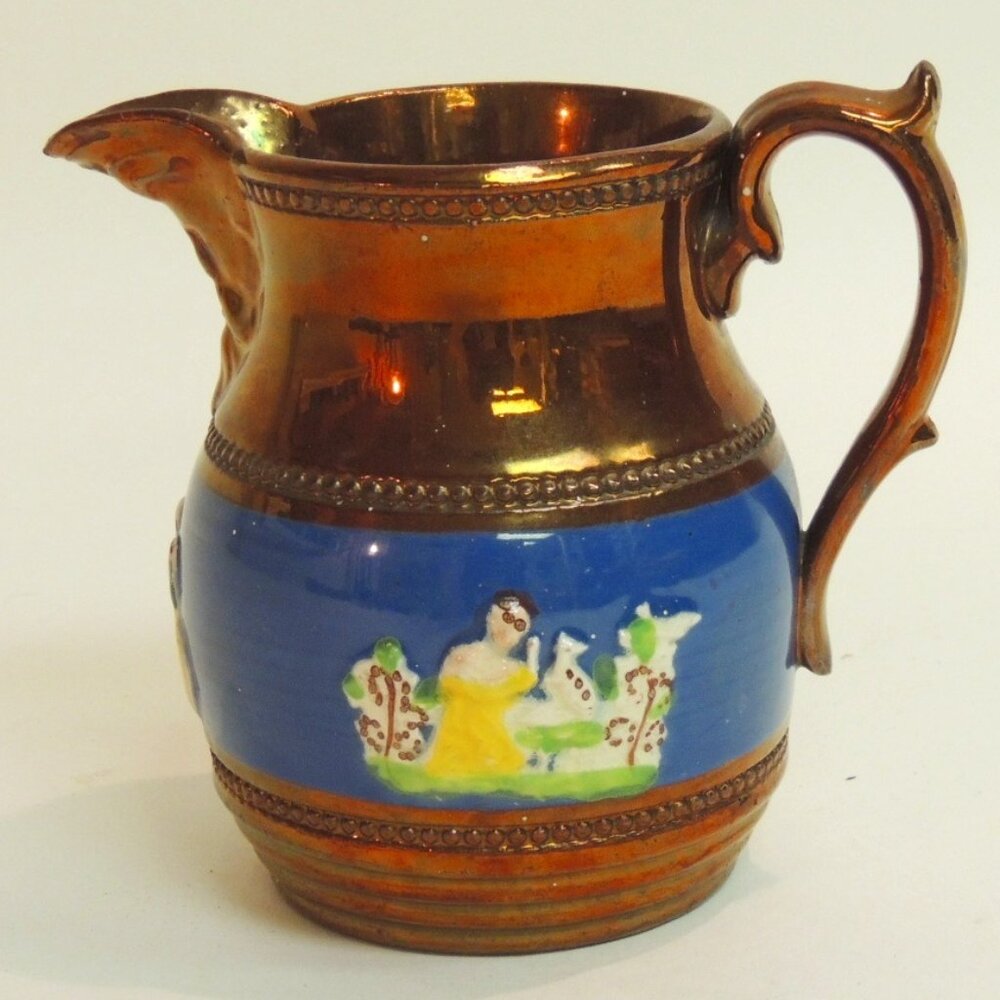 Vintage Lusterware Ceramic Hand-Painted Milk Jug